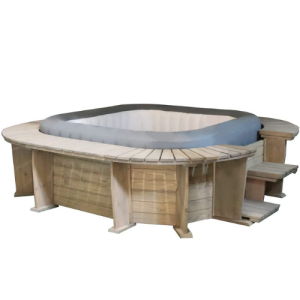 spa hinchable de madera